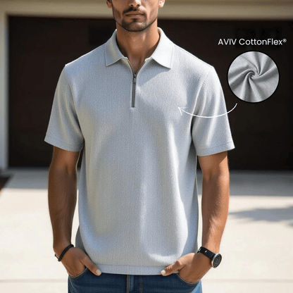 Gio French Knit Polo - Blue